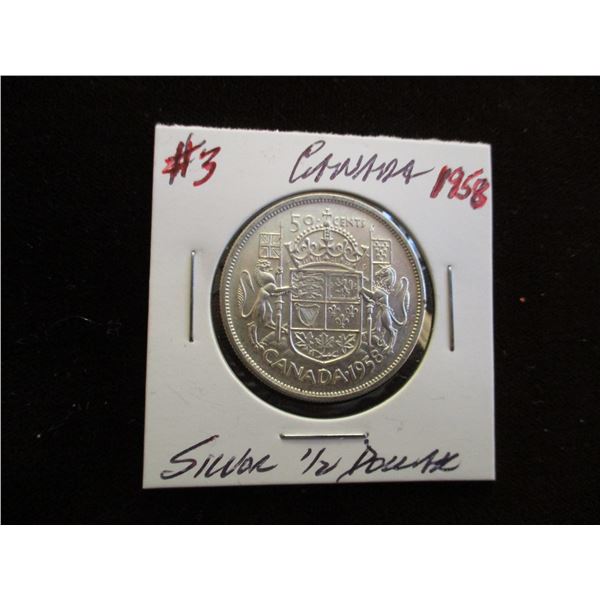 1958 CANADA SILVER HALF DOLLAR