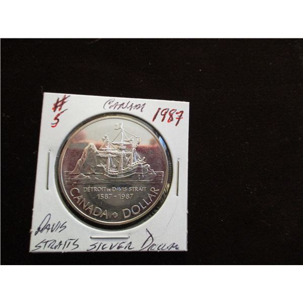 1987 DAVID STRAITS ANADA SILVER DOLLAR