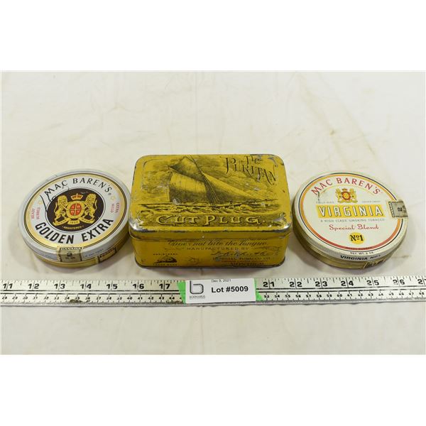 The Puritan Cut Plug Tin, 2 Circular Tobacco Tins