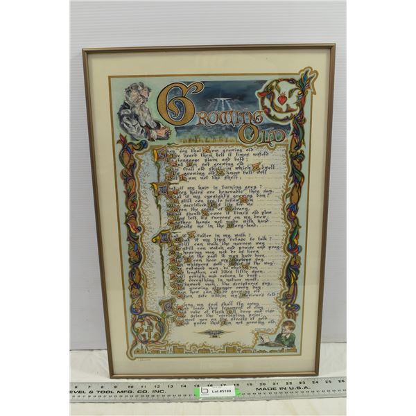 Growing Old poster - 24" x 16" - written in old scripture font