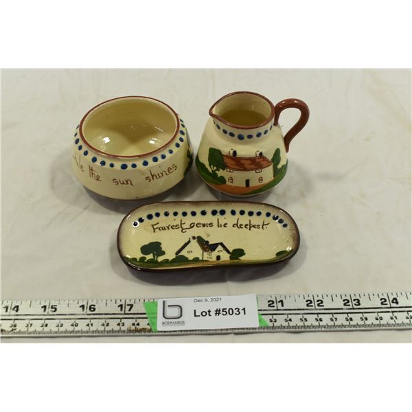 Made in England Pottery – Cream, Sugar & Butter Dishes