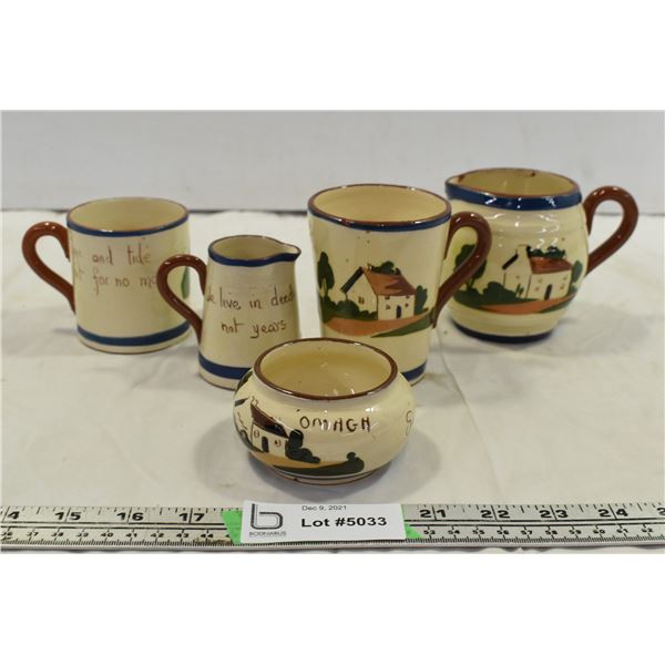 Made in England Pottery – Mugs, Cream Pitchers & Sugar Bowl