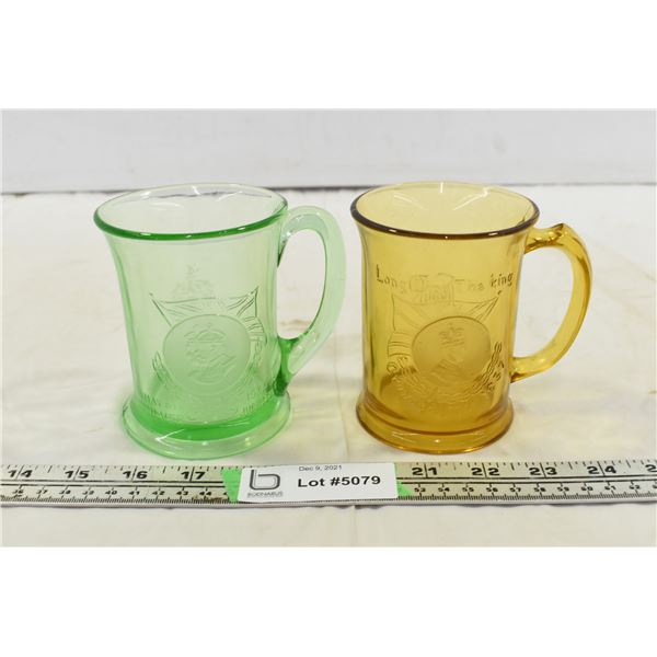 Amber & Green Glass Mugs