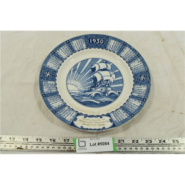 1930 Advertising Plate – Markinch, Sask - Trading Co.