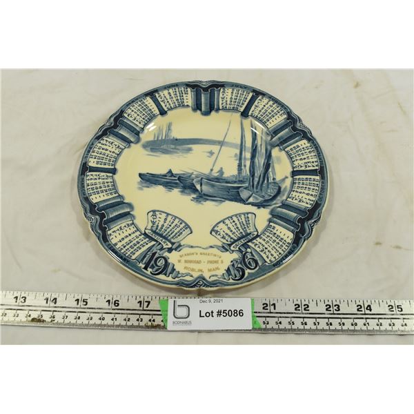 1936 Advertising Plate - Roblin, MB