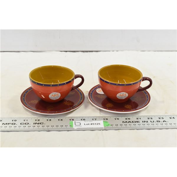 2 Teacups & Saucers