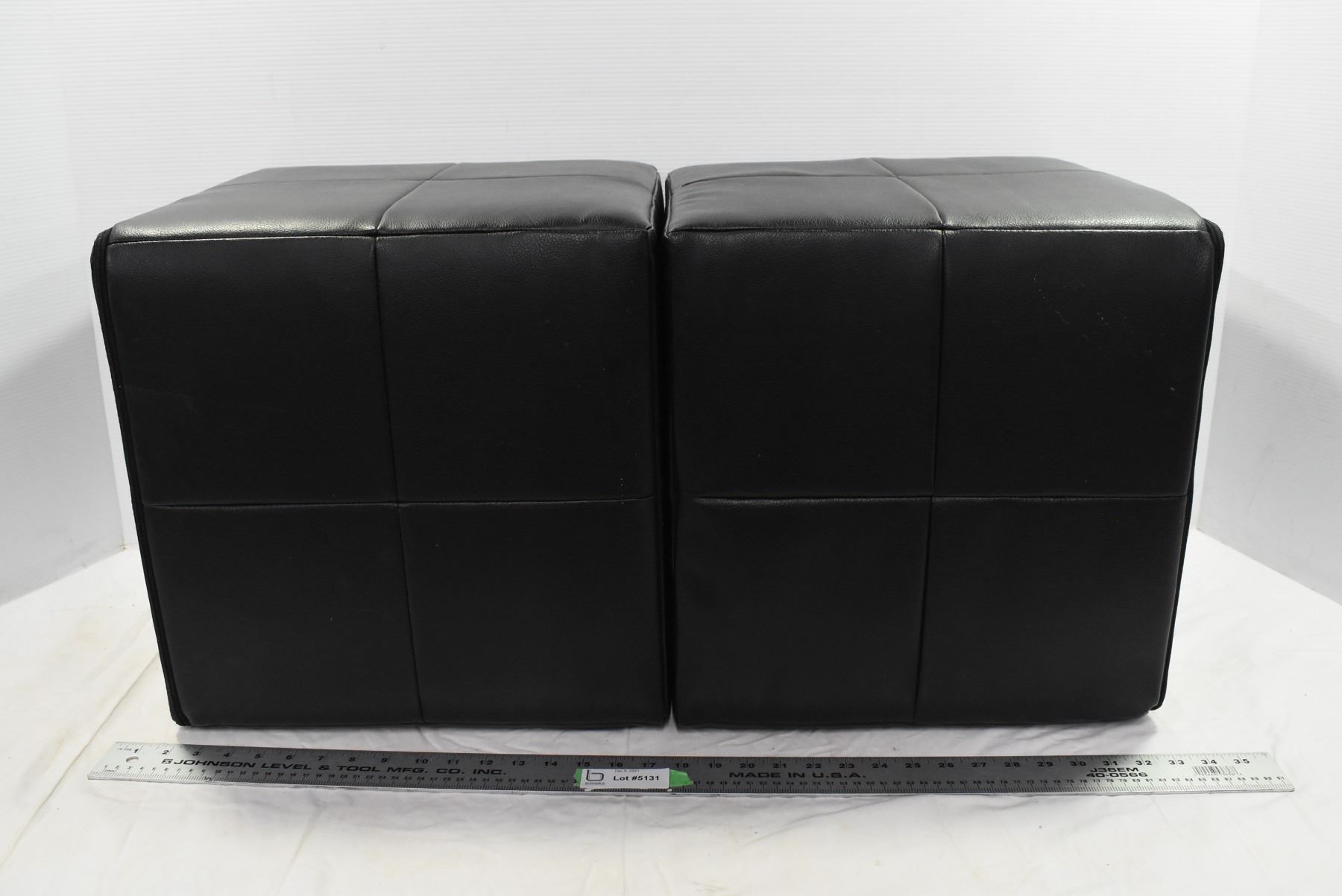 Foam Leather Cube Stools Bodnarus Auctioneering