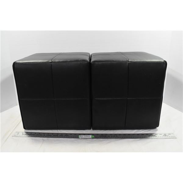 Foam Leather Cube Stools Bodnarus Auctioneering