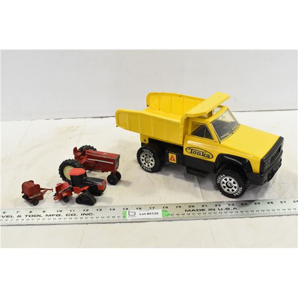 Tonka Truck & 2 Tractors