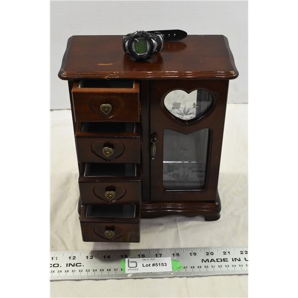 Wooden Jewellery Box & Watch
