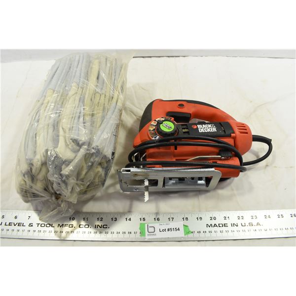 Bag of New Work Gloves & Saw – Tested & Working