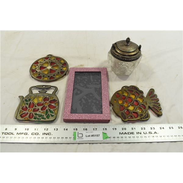 Stained Glass Ornaments, Sugar Bowl & Pink Glitter Book?