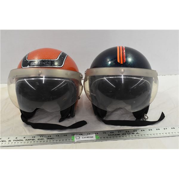 2 Vintage Snowmobile Helmets - Moto-ski and Futura