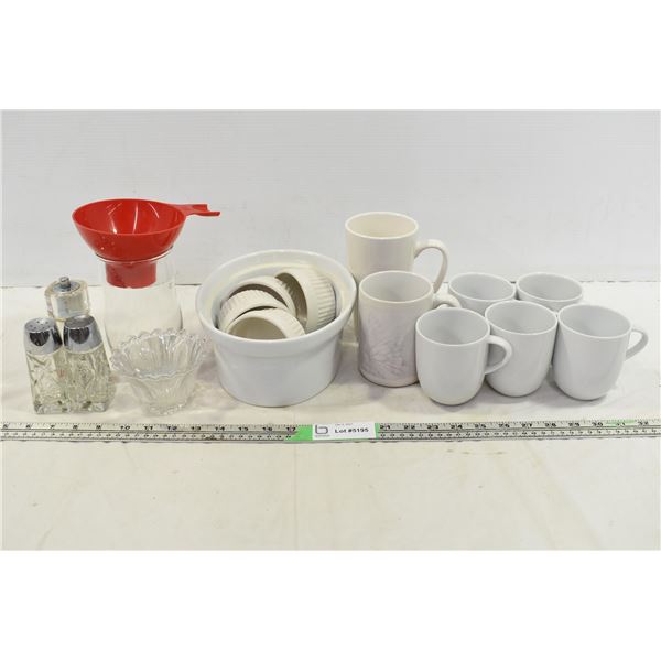 Coffee Cups, Ovensafe Dishes, S&P Shakers