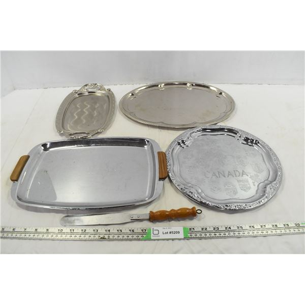 Canada Centennial + Assorted Serving Trays & Knife