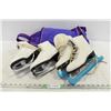Image 1 : 2 Pairs of Figure Skates - size 6 and 9?
