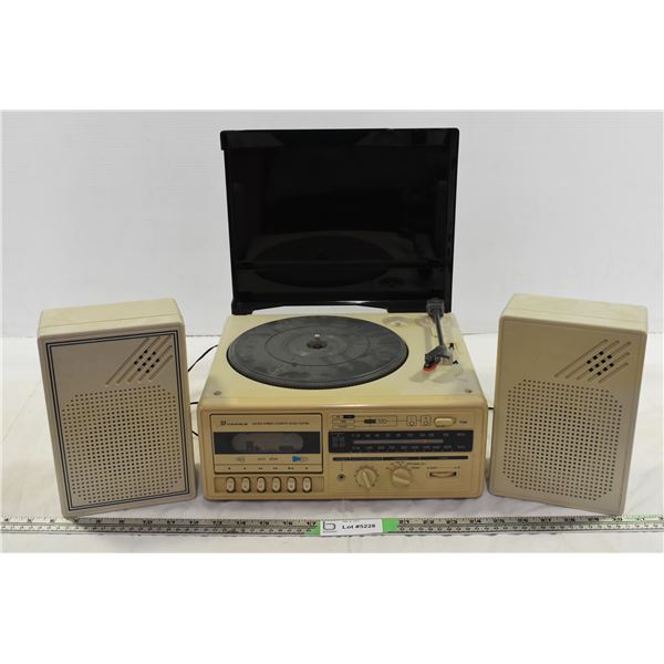 Vintage Candle SP100 Radio/Casette/Record Player, with speakers (damaged needle)