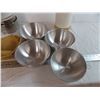 Image 3 : Ceramic Spoon holder + (10) Metal Mixing Bowls - 4 aluminum (appear new) + lazy susan with crock