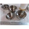 Image 4 : Ceramic Spoon holder + (10) Metal Mixing Bowls - 4 aluminum (appear new) + lazy susan with crock