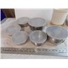 Image 6 : Ceramic Spoon holder + (10) Metal Mixing Bowls - 4 aluminum (appear new) + lazy susan with crock