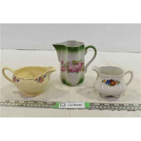3 Small Fine China Pitchers
