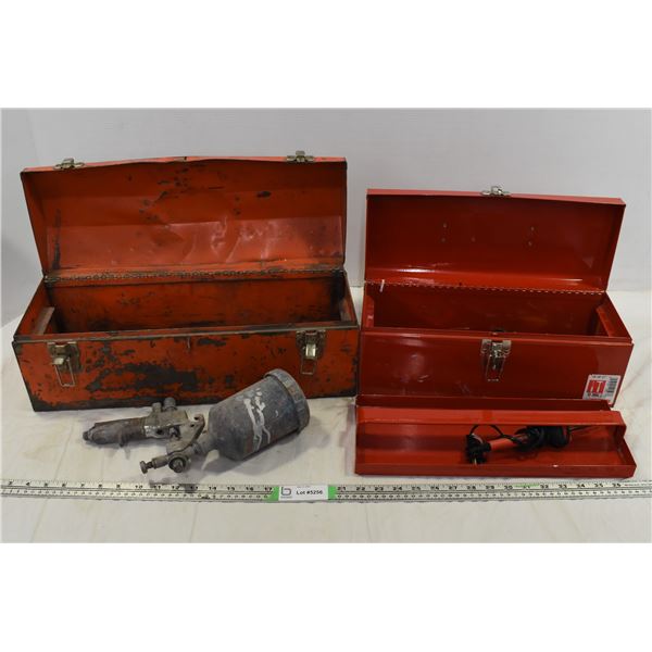 Red Toolboxs w/ Misc. Tools