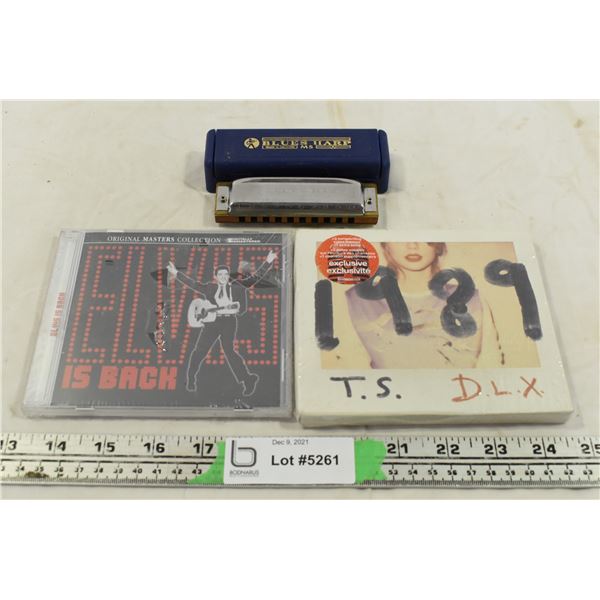 Elvis, Taylor Swift CD’s & A Harmonica