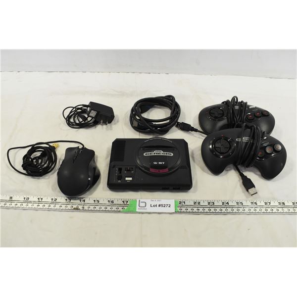 Sega Genesis w/ 2 Controllers (1 Has Sticky Buttons), Razer Naga Mouse