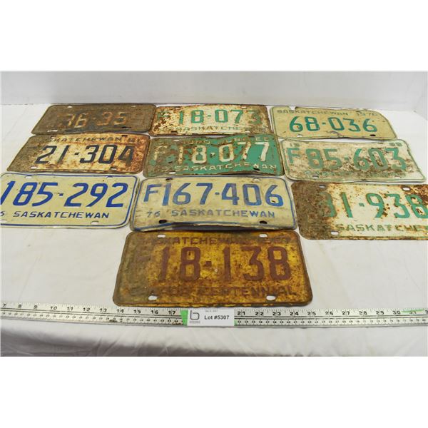 1960’s & 70’s Sask Licence Plates