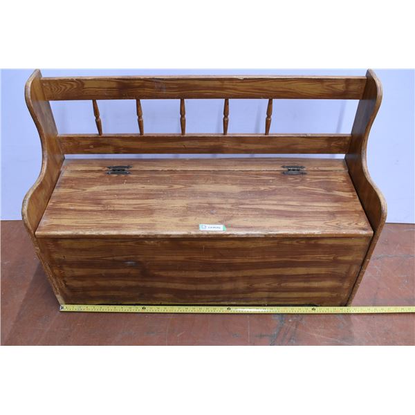 *Wooden Bench w/ Hidden Storage (42" Long x 14" Deep x 29" High)