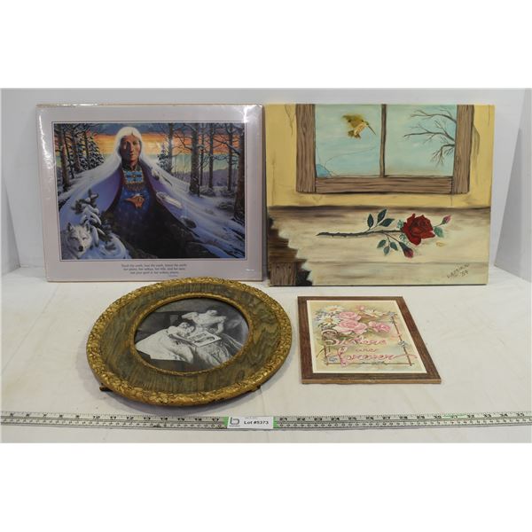 *Hand Painted Canvas + Printed Pictures