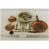 Image 1 : Plate Clock, Copper Decorative Pan, Misc. Items