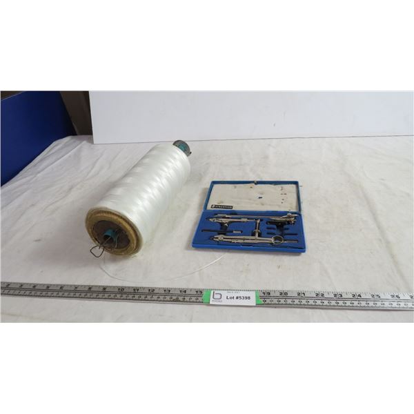 twine + vintage 70's staedtler (drawing tools, compass)