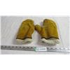 Image 1 : lined work gloves (hide) adult size