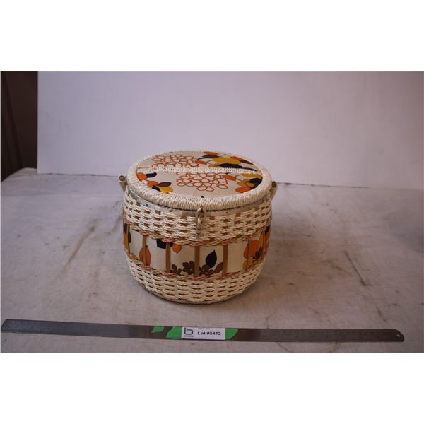 Singer Sewing Basket with Crochet items