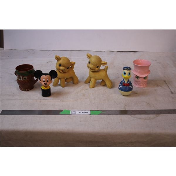 Vintage Lambs(squeak toys),donald,mickey,Misc
