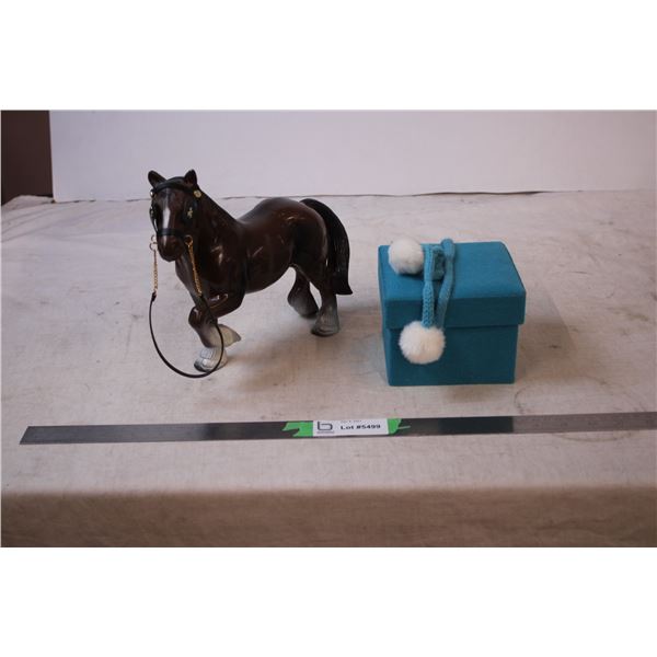 Plastic Horse + Box with Candle