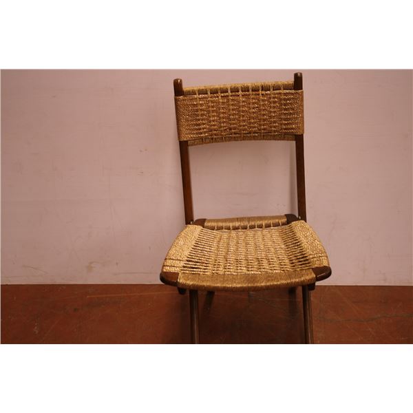 *Folding wooden wicker? chair