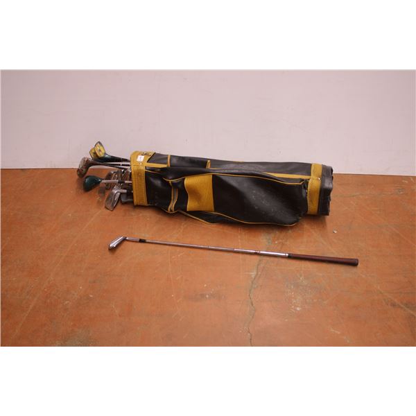 vintage golf clubs with bag