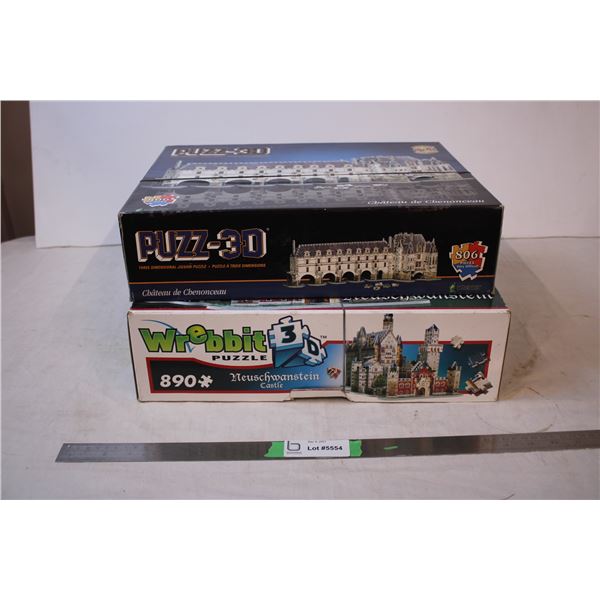 (2) Wrebbit 3D Puzzles, opened (never built) complete