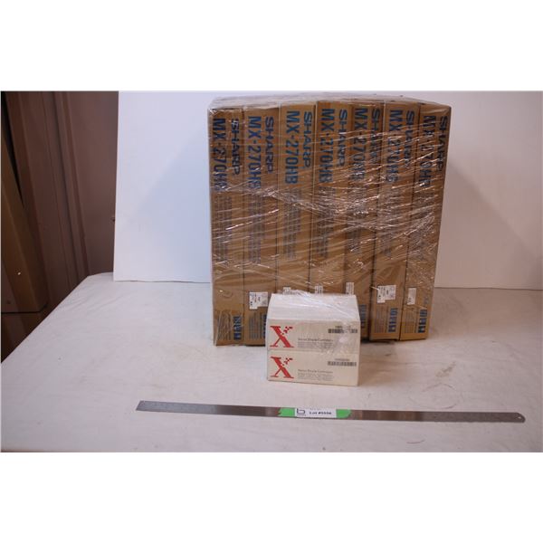 (7) NOS Sharp MX-270HB Photocopier toner trays + (2) NOS Xerox staple cartridges