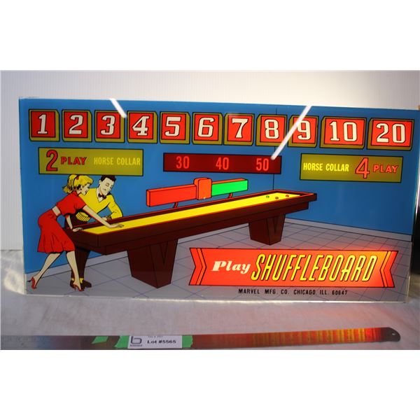 (1) NOS 1950’s shuffleboard (cornop) Silkscreen Backglass (scratched)
