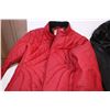 Image 2 : Black Leather Coat SizeL, Red puff coat Size M