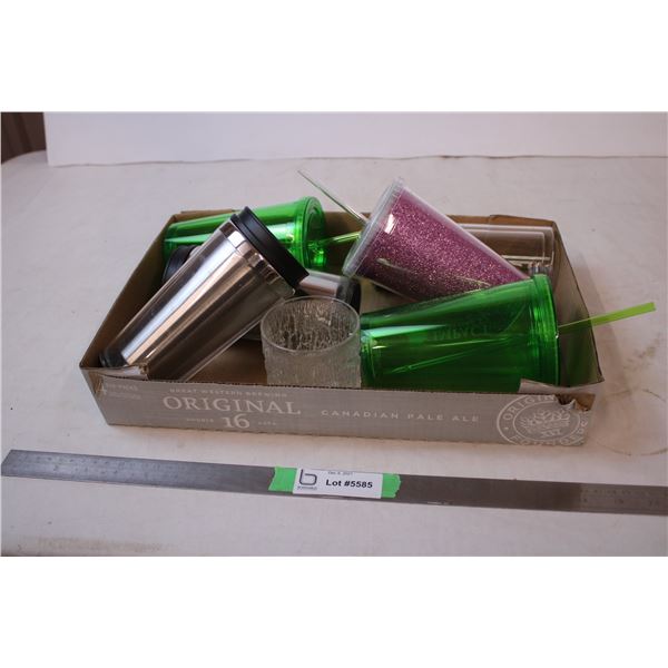 Drinking cups with Straws, Steel Cups