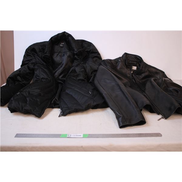 Black Women’s Jackets- Leather size L, Fabric size M