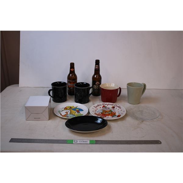 Mugs, Winnie the pooh collector plate, Santa Plate, Misc Items