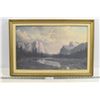 Image 1 : Gold Frame w/ Mountain Painting