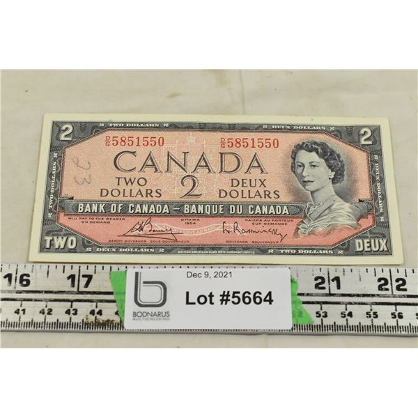 1954 Canadian $2 Bill