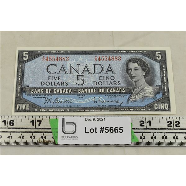 1954 Canadian $5 Bill