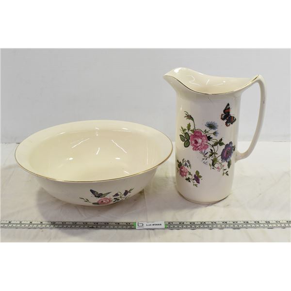 Ceramic Wash Basin & Pitcher